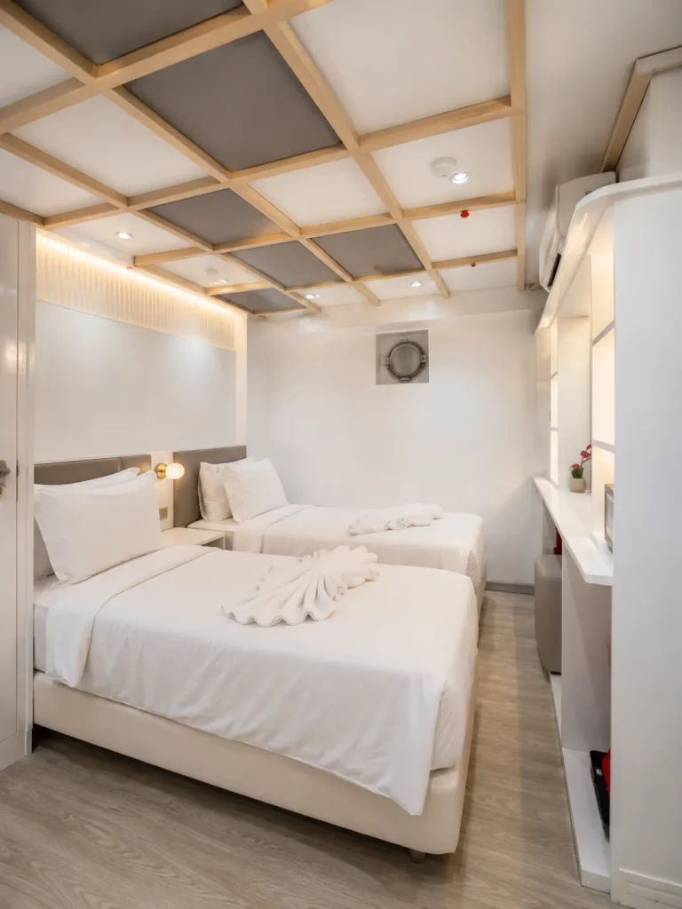 Deluxe cabin with twin beds aboard LASHA