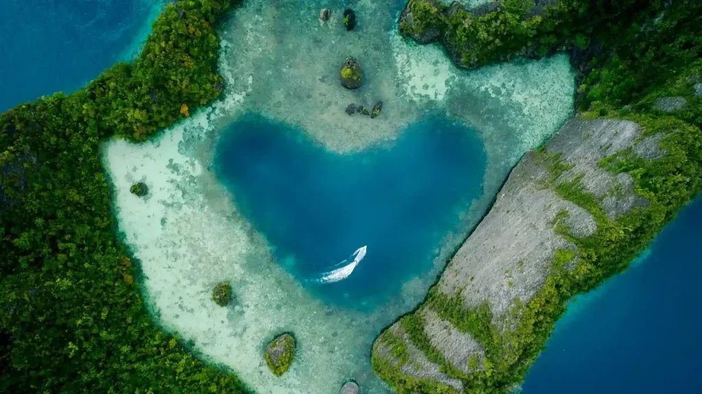 Karst hills and lagoons at Dafalen in southern Misool